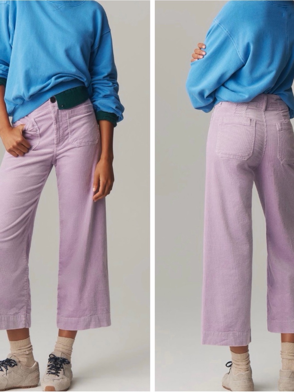 Anthropologie Maeve The Colette Corduroy Crop Wide-Leg Pants, Size 27